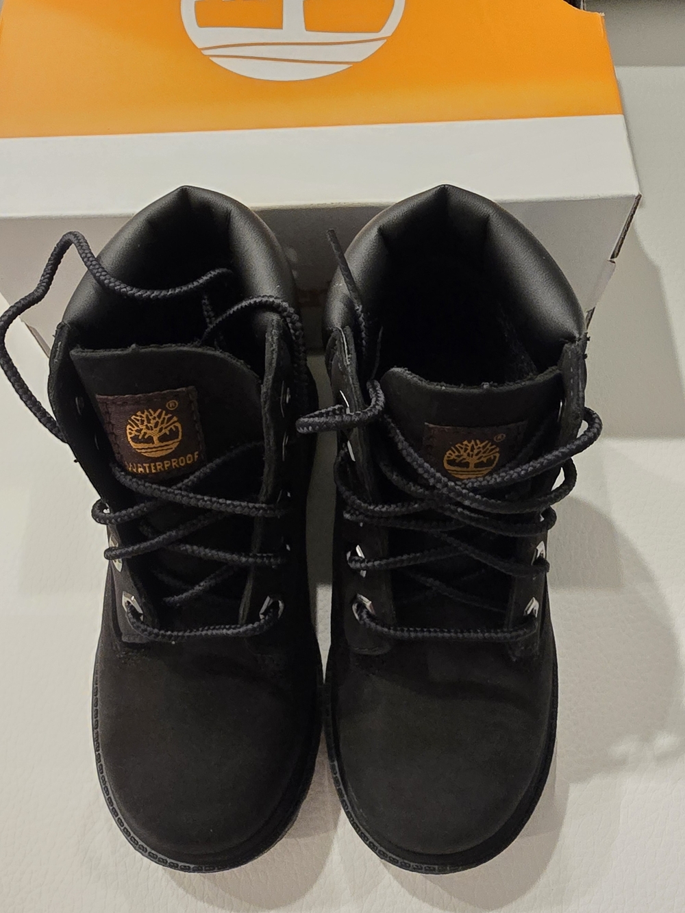 Timberland Black Nubuck 6-Inch Lace-Up Little Boys Boots - Picture 3 of 8